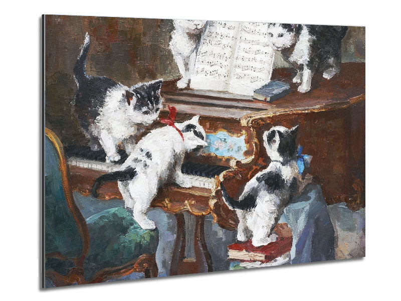The Cats Play Piano Metal Print