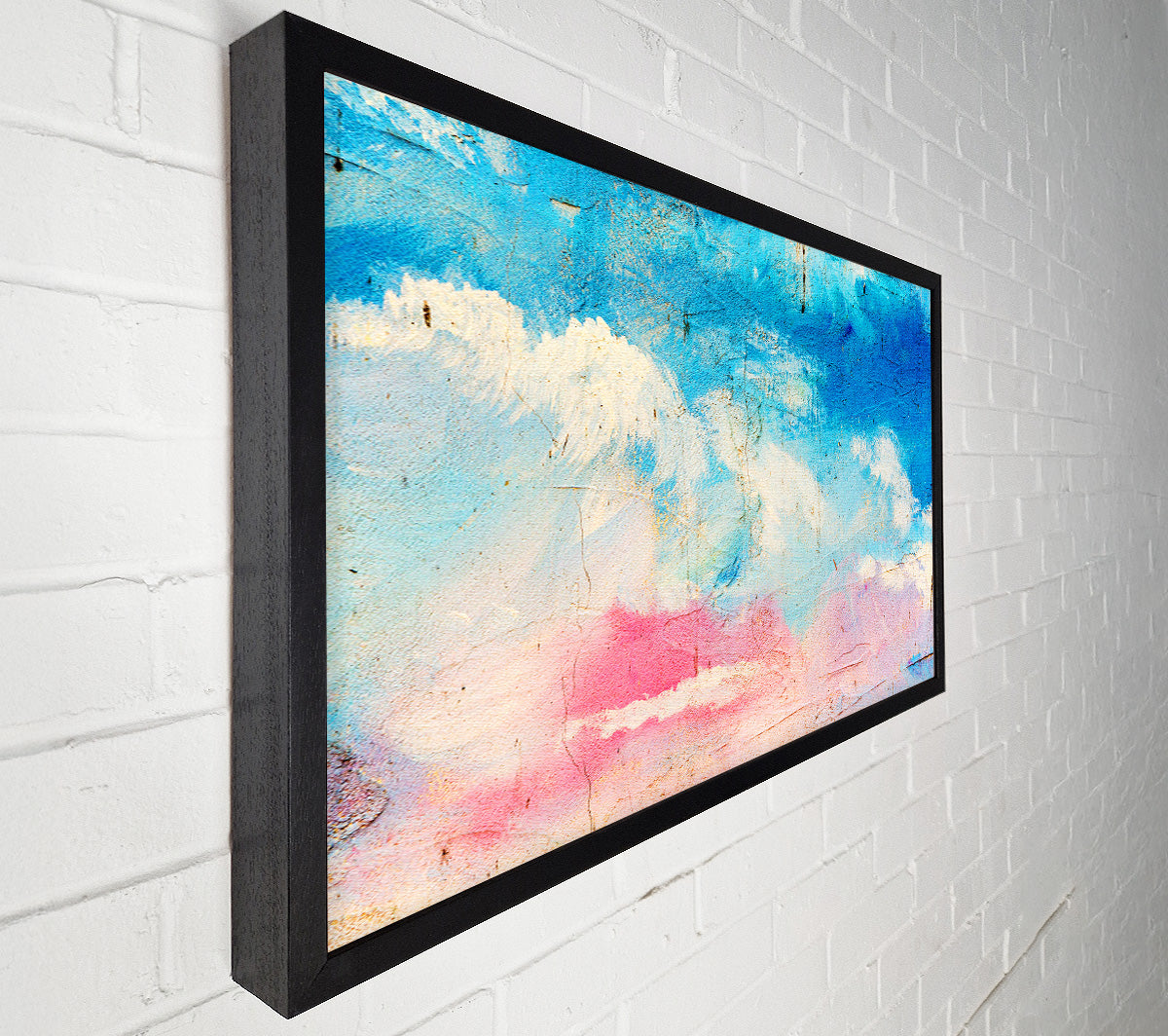 Pink Blue And White Dab Canvas Wall Art