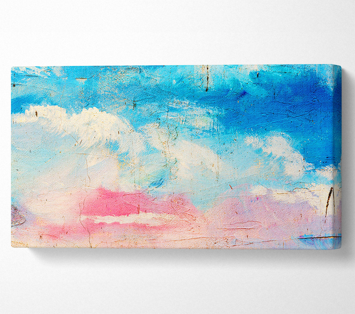 Pink Blue And White Dab Canvas Wall Art