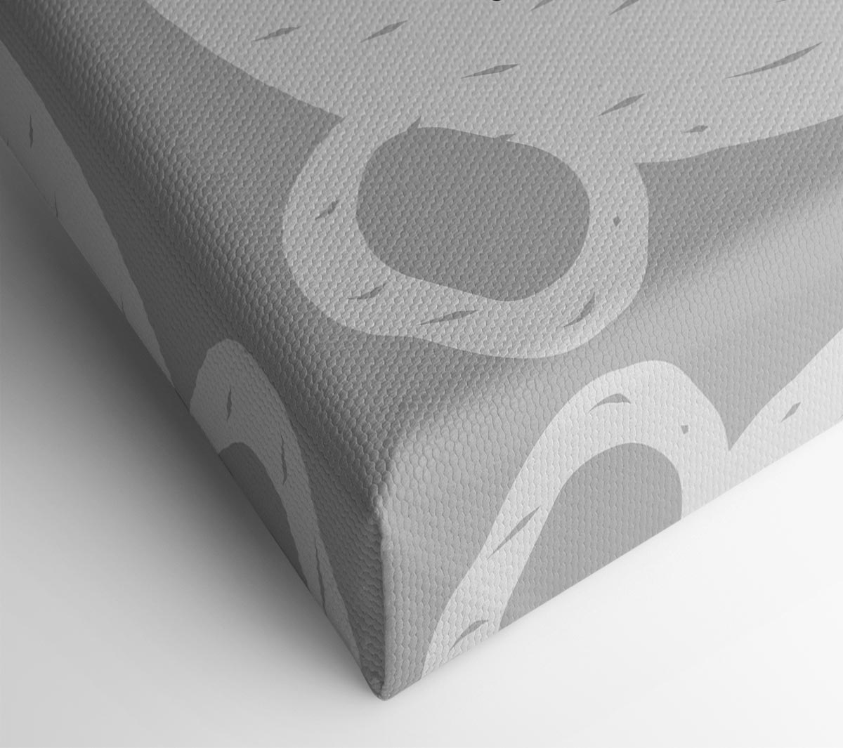 The Cute Bear Head Grey Canvas Wall Art