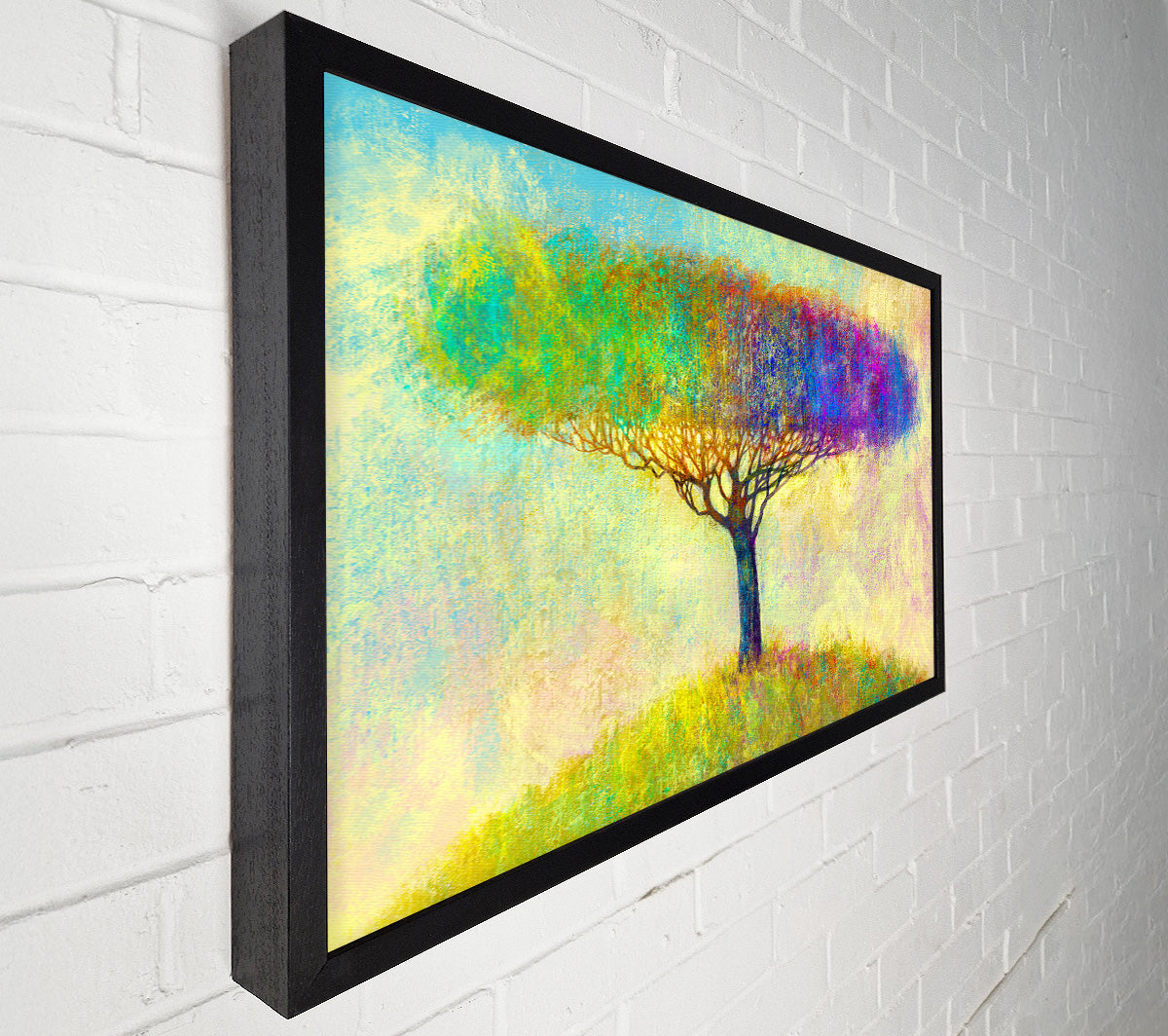 The Yellow To Blue Tree Canvas Wall Art