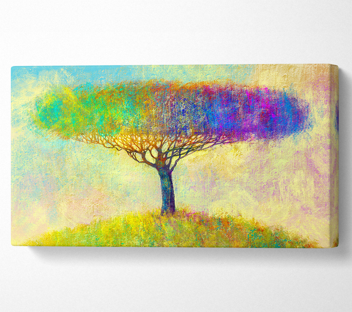 The Yellow To Blue Tree Canvas Wall Art