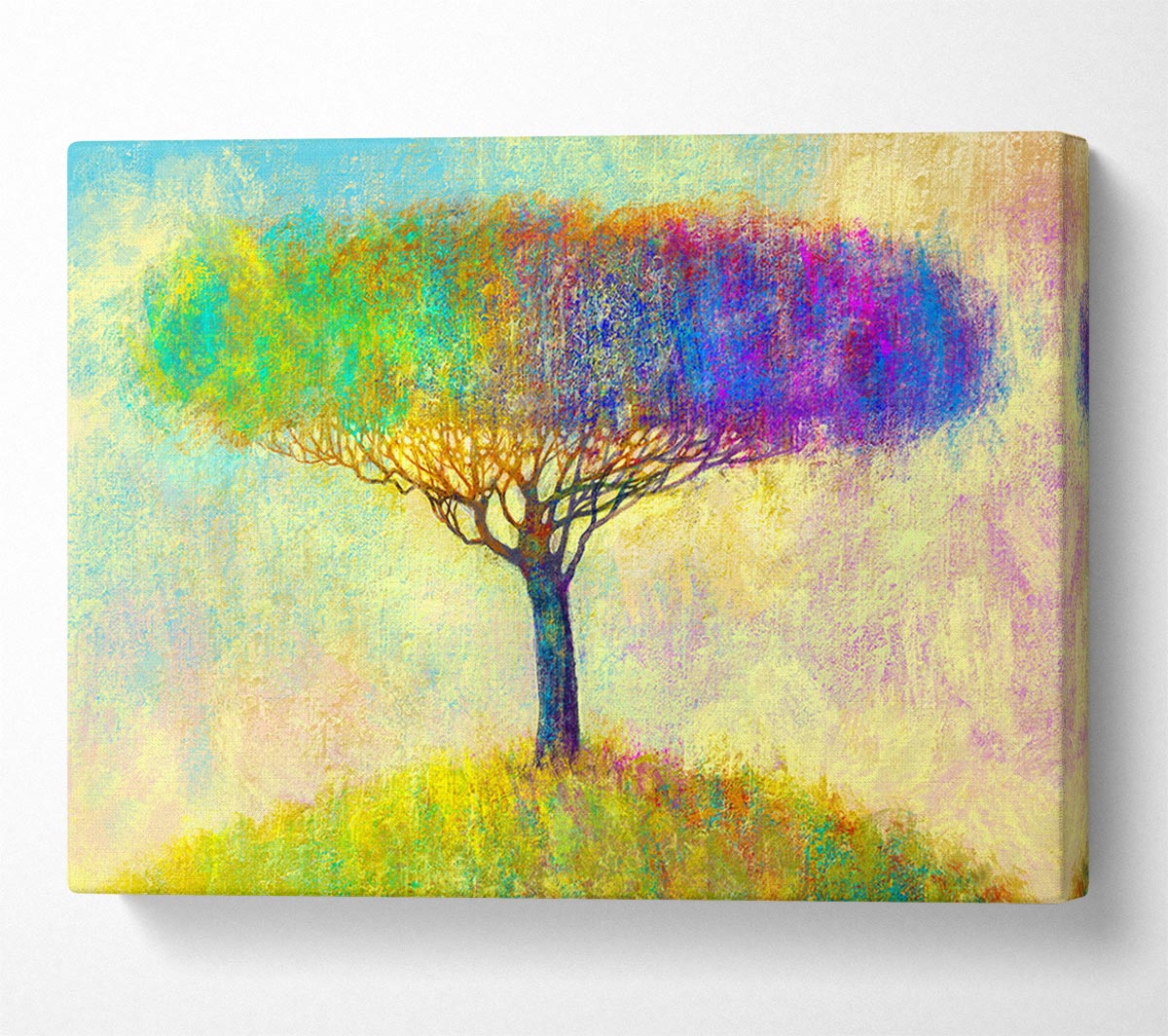 The Yellow To Blue Tree Canvas Wall Art