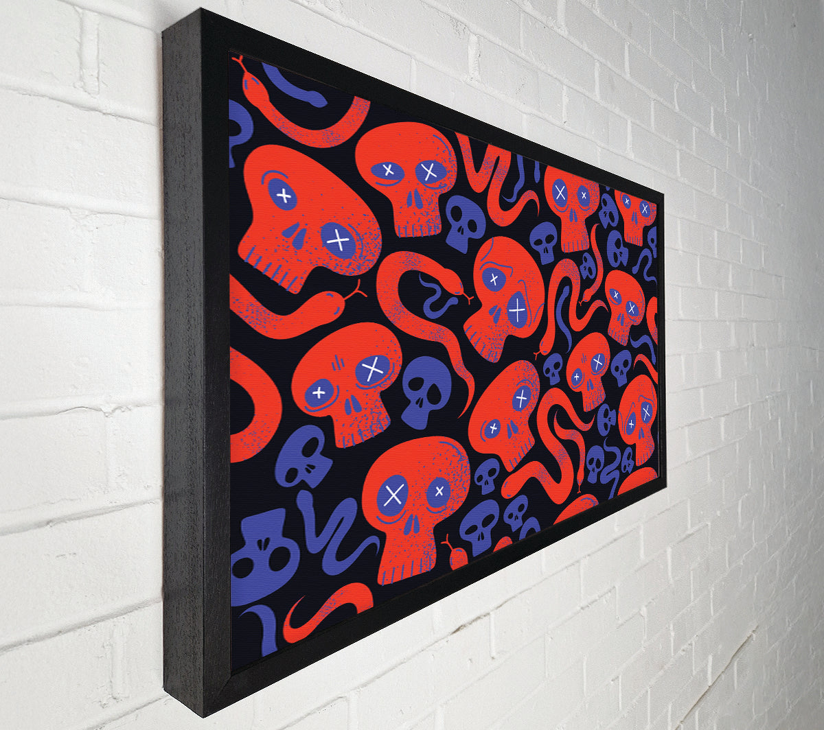 Red Skull And Snakes Canvas Wall Art