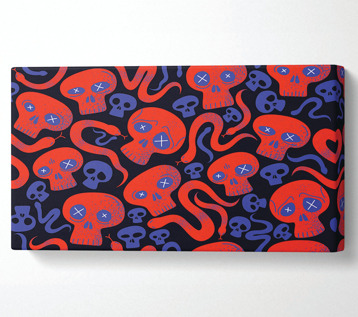 Red Skull And Snakes Canvas Wall Art