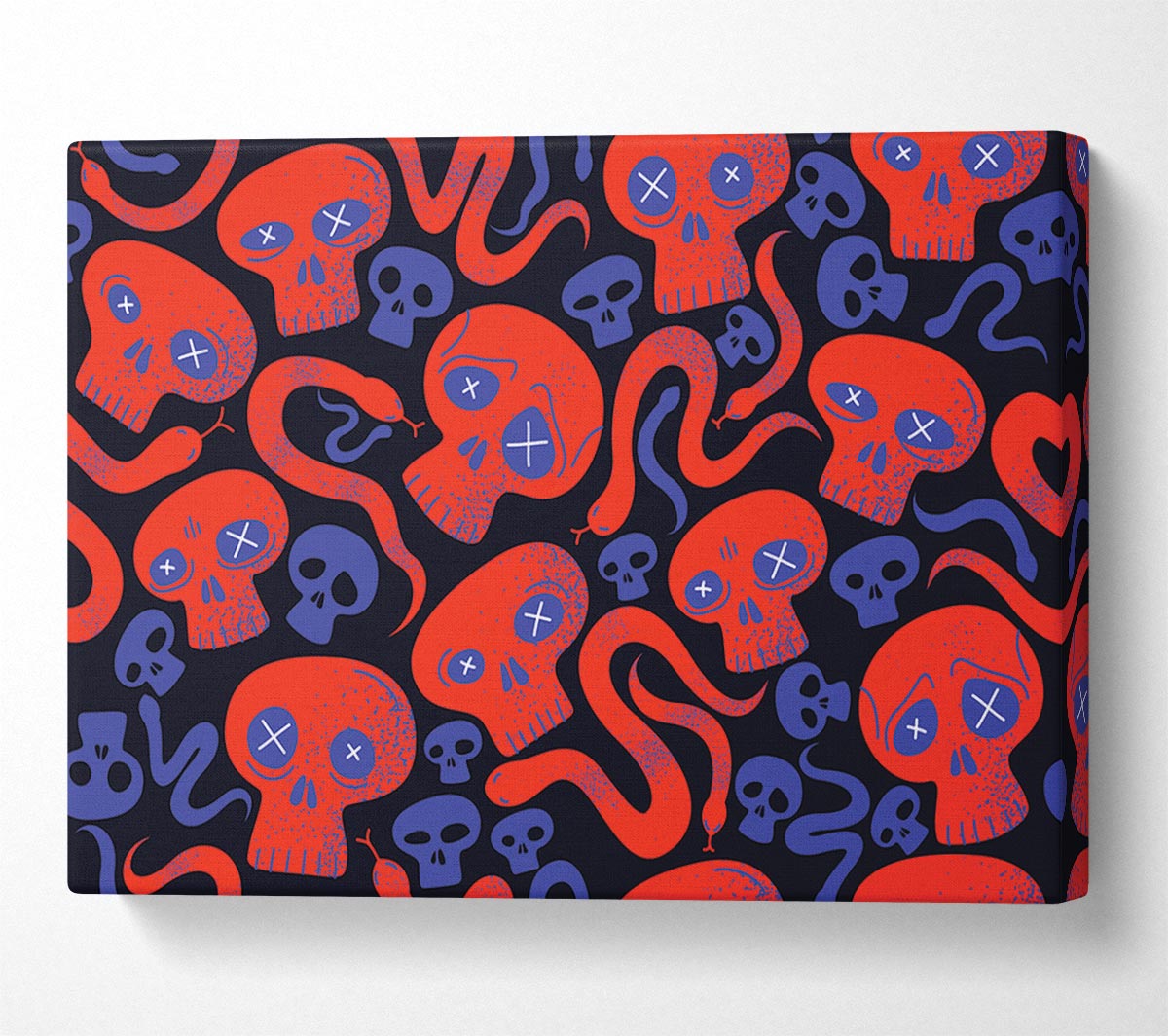 Red Skull And Snakes Canvas Wall Art