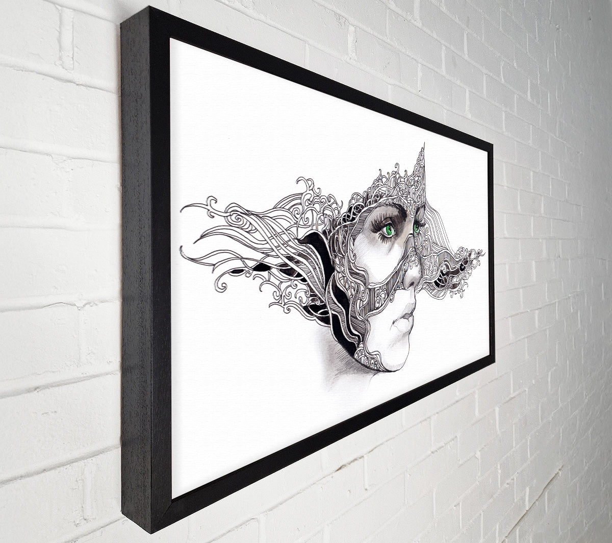 Woman Face Scribble 2 Canvas Wall Art