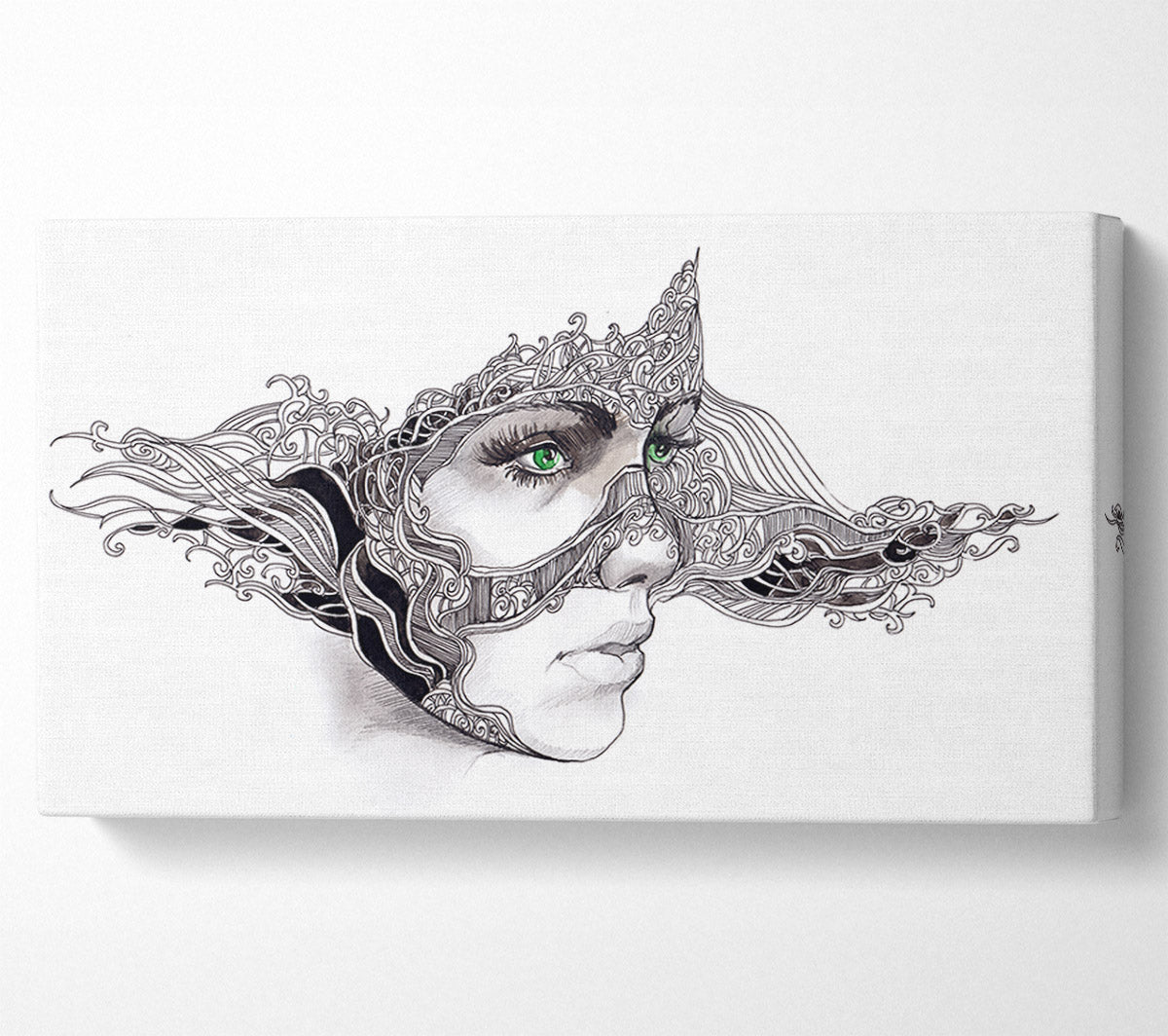 Woman Face Scribble 2 Canvas Wall Art
