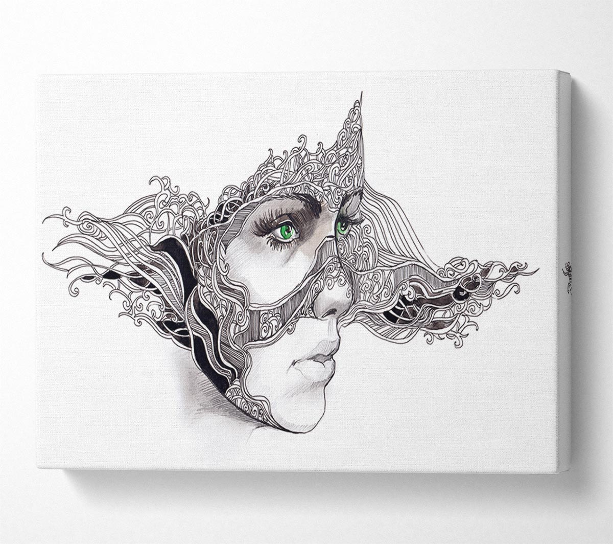 Woman Face Scribble 2 Canvas Wall Art