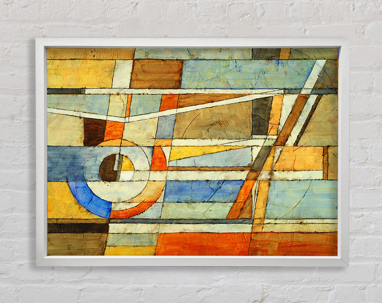Abstract Grids Of Colours Framed Print