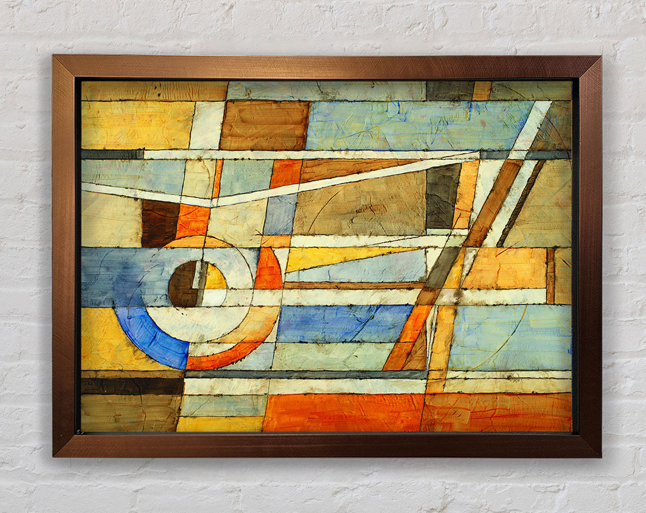 Abstract Grids Of Colours Framed Print
