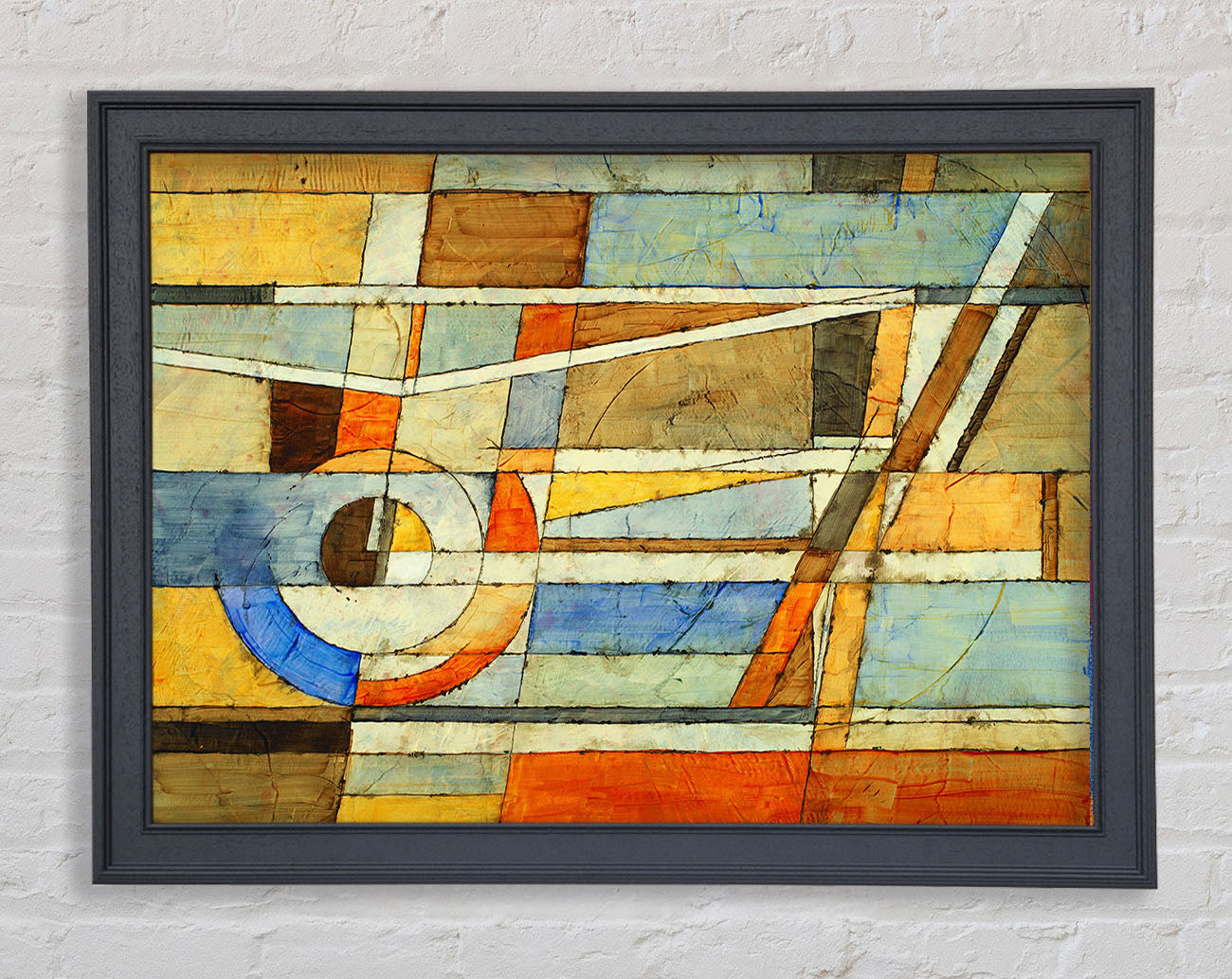 Abstract Grids Of Colours Framed Print