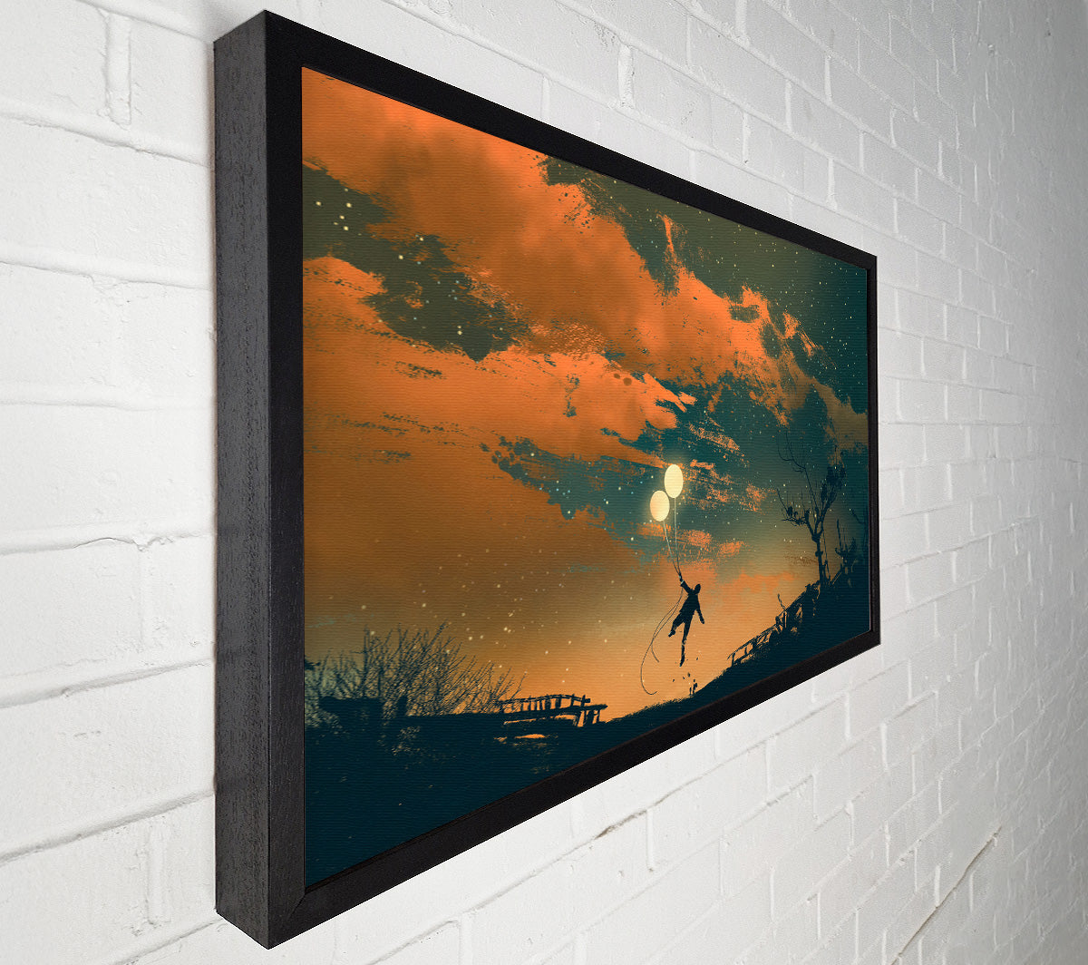 The Two Floating Light Balloons Canvas Wall Art