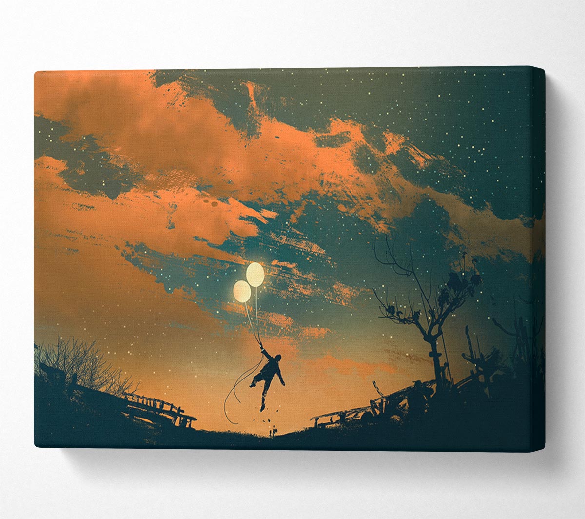 The Two Floating Light Balloons Canvas Wall Art