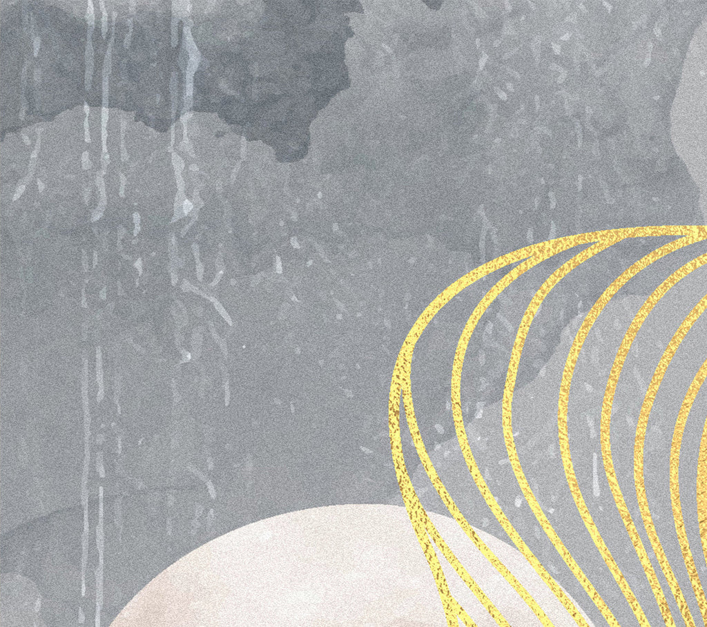 Abstract Moon Lines Gold Foil Print