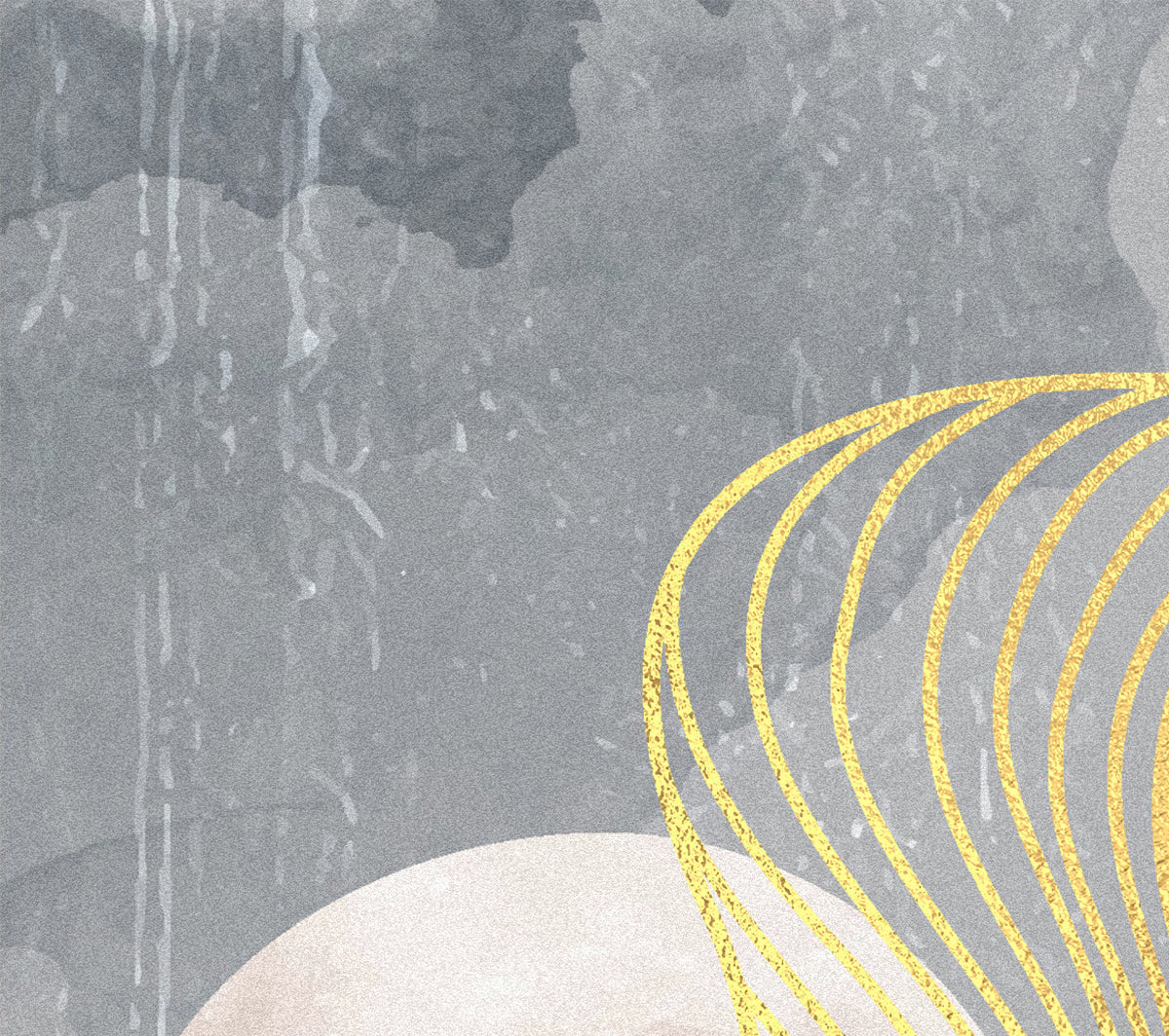 Abstract Moon Lines Gold Foil Print