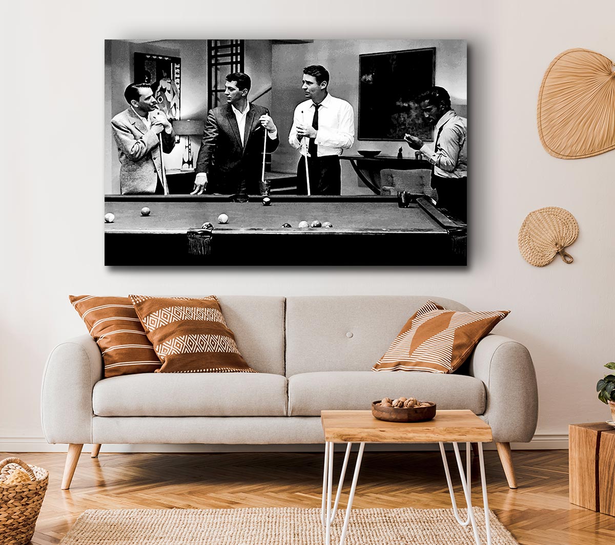 The Rat Pack 4 Playing Pool Canvas Wall Art