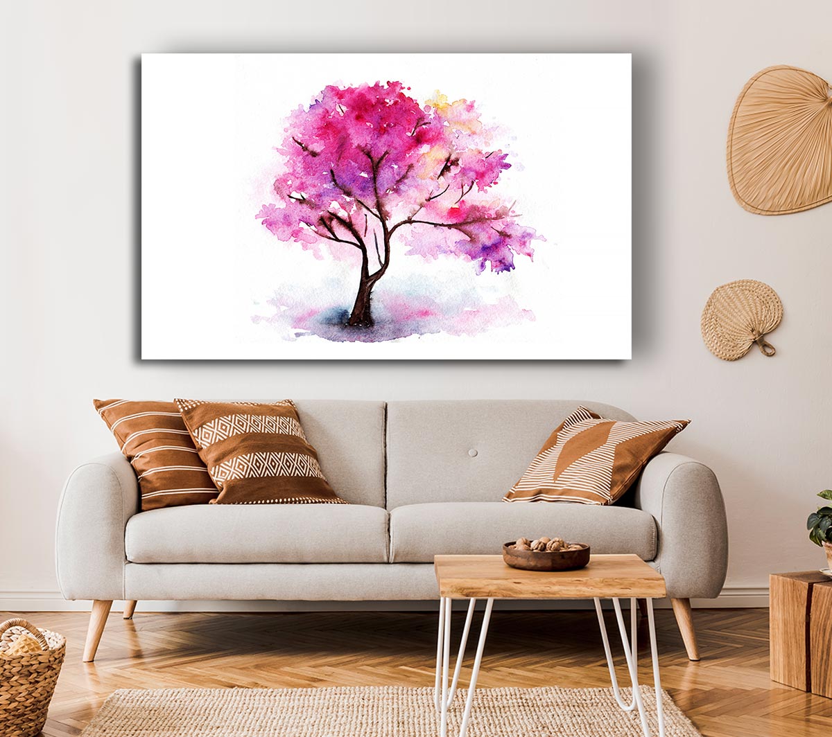 Pink Lonesome Tree Canvas Wall Art