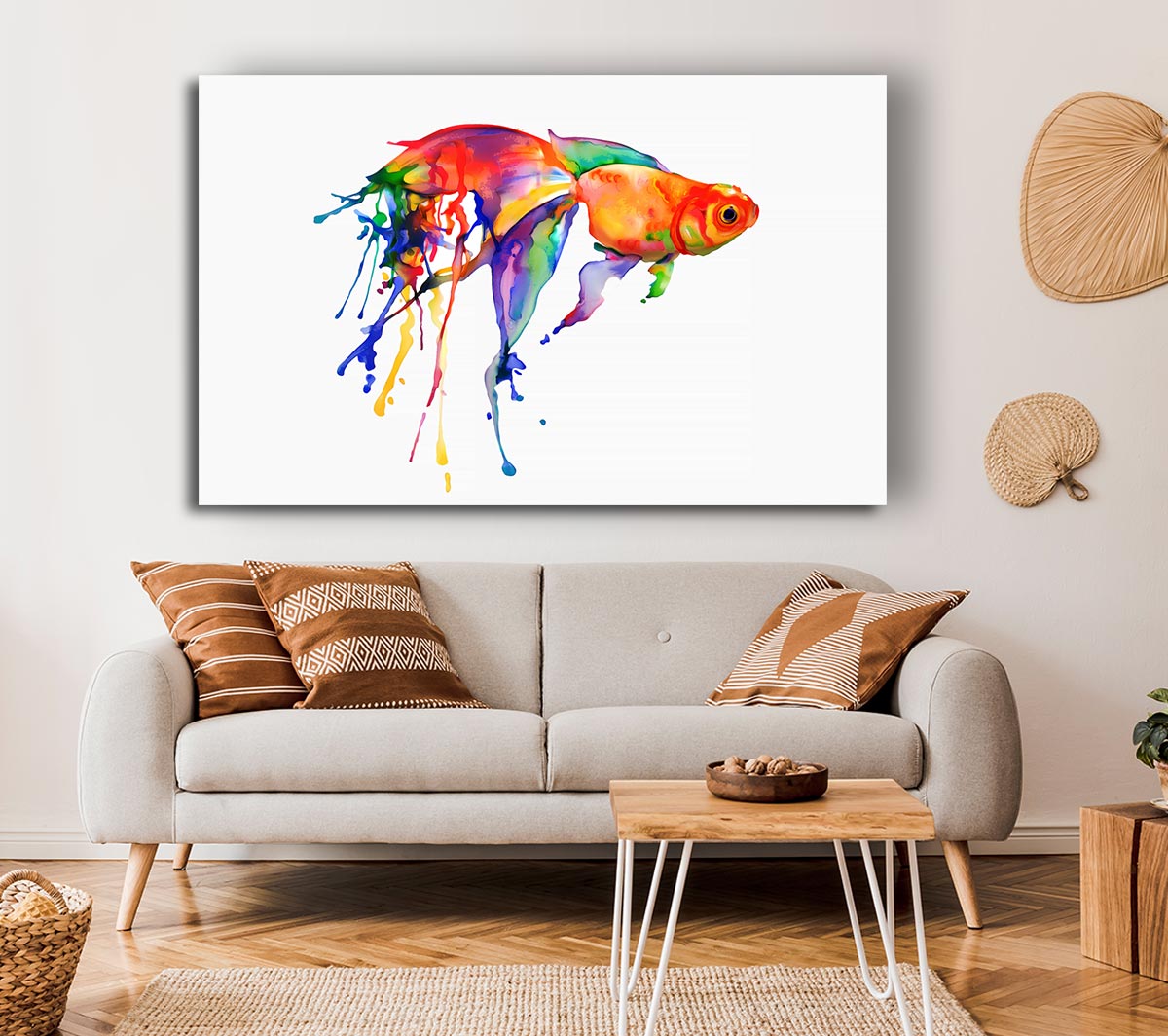 Rainbow Goldfish Canvas Wall Art