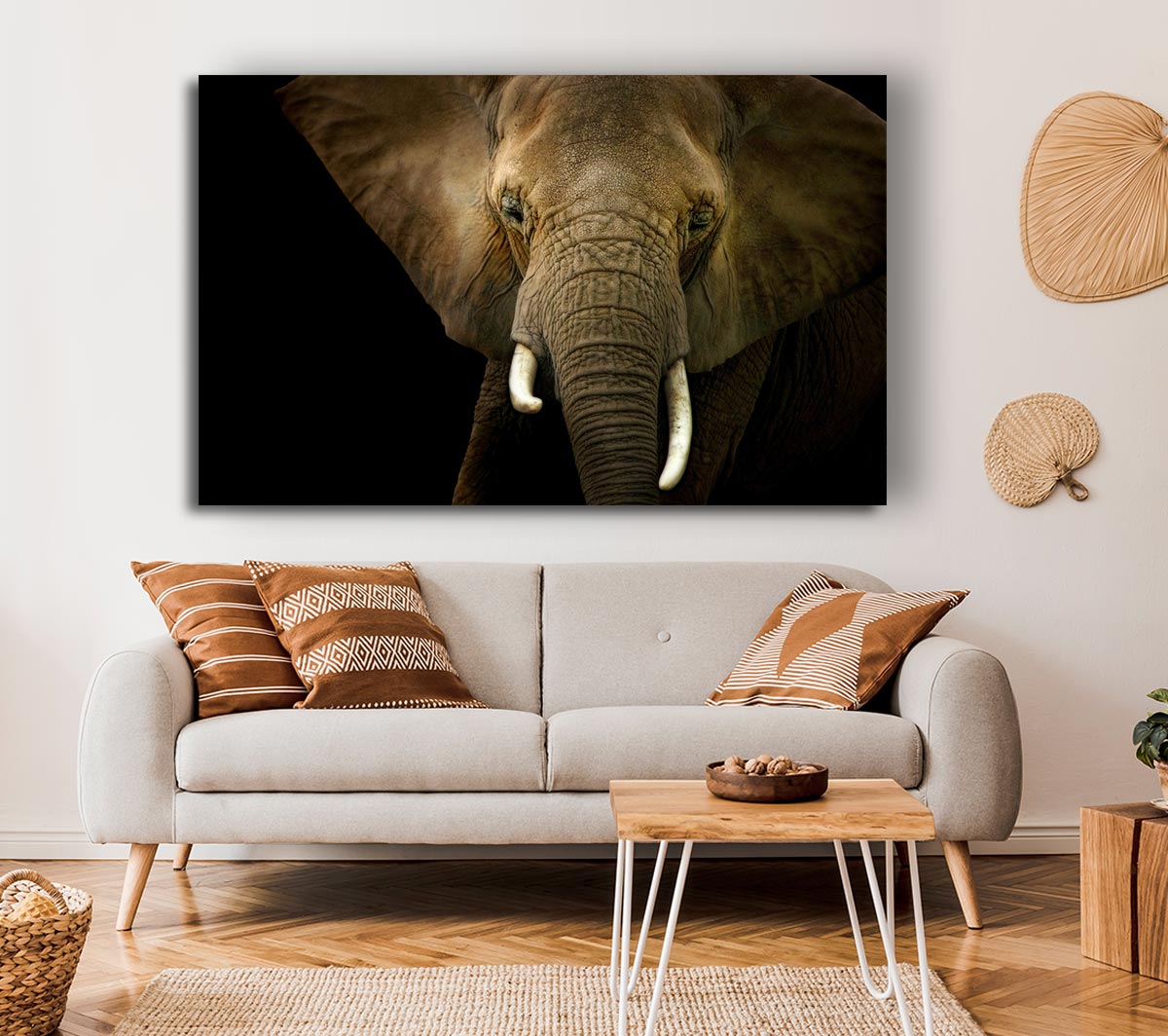Stunning Elephant Face Canvas Wall Art