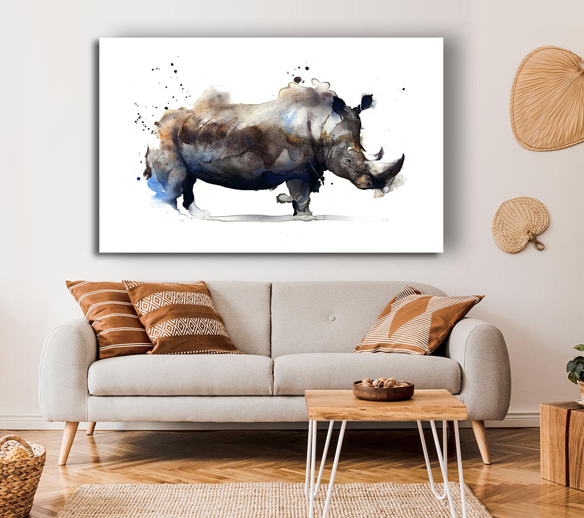 Rhino Charge Canvas Wall Art