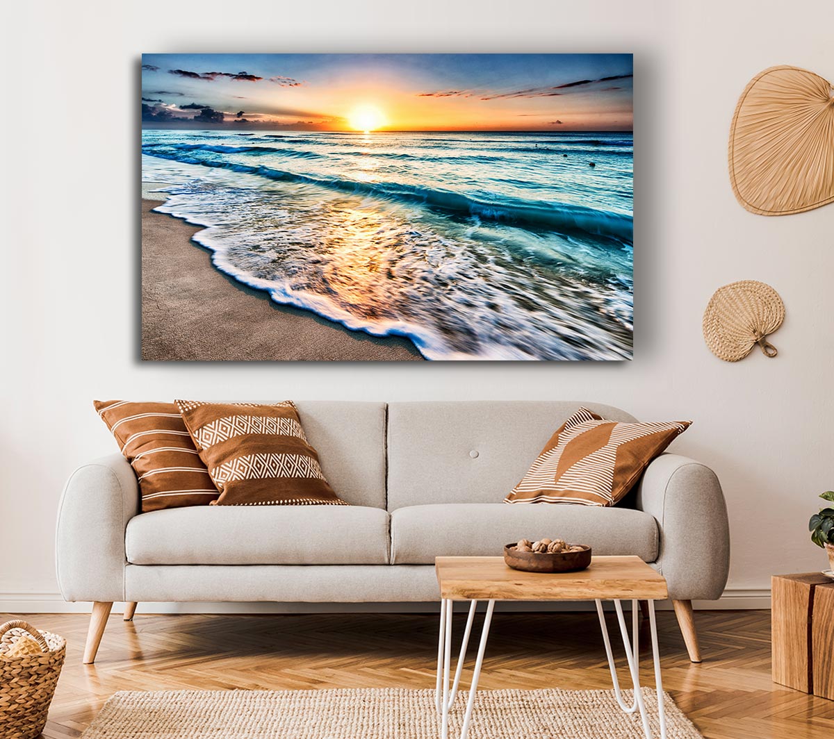 Sunset Ocean Movement Canvas Wall Art