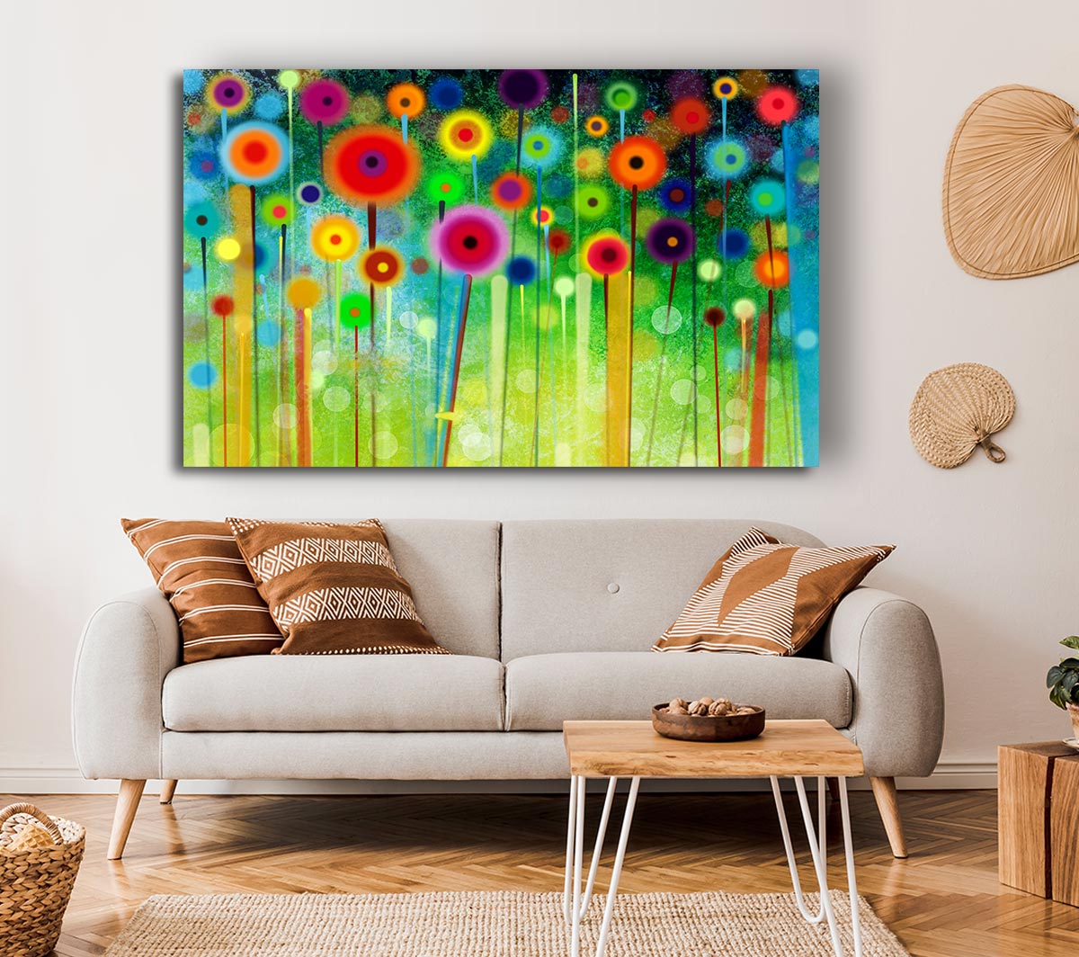 Psychedelic Flower Garden 2 Canvas Wall Art