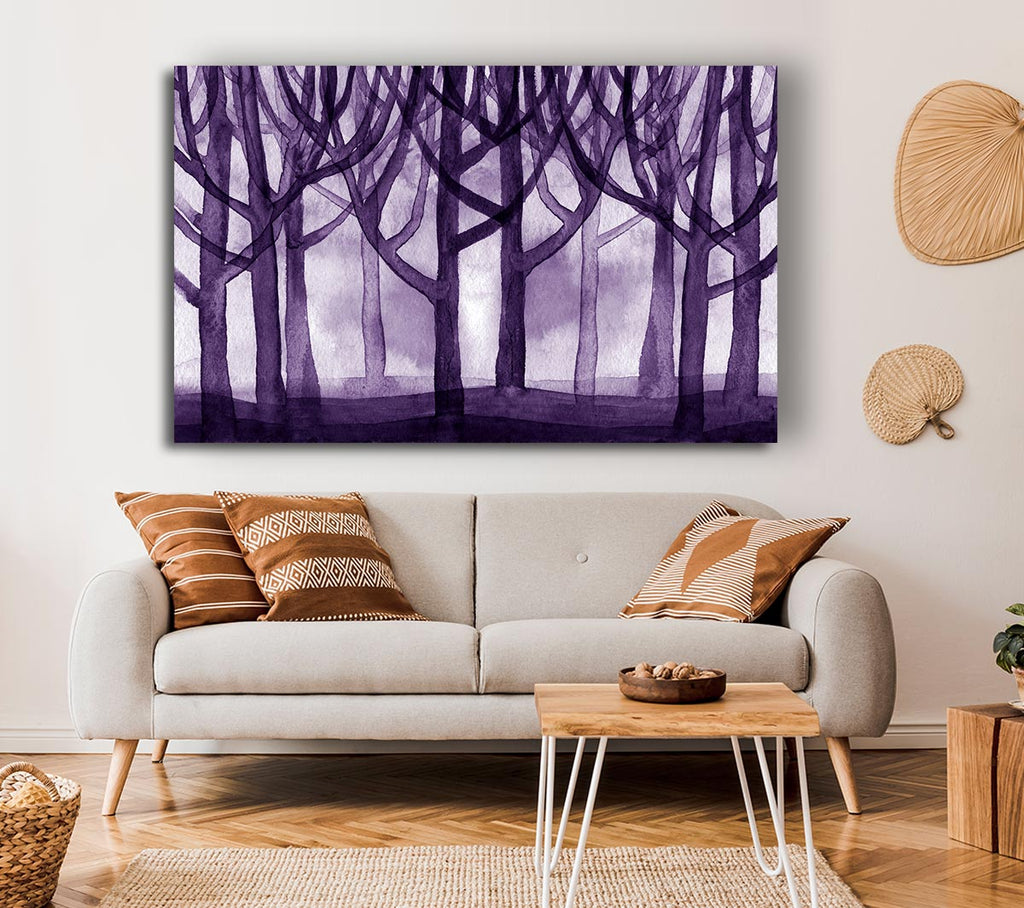 Purple Woodland Canvas Wall Art