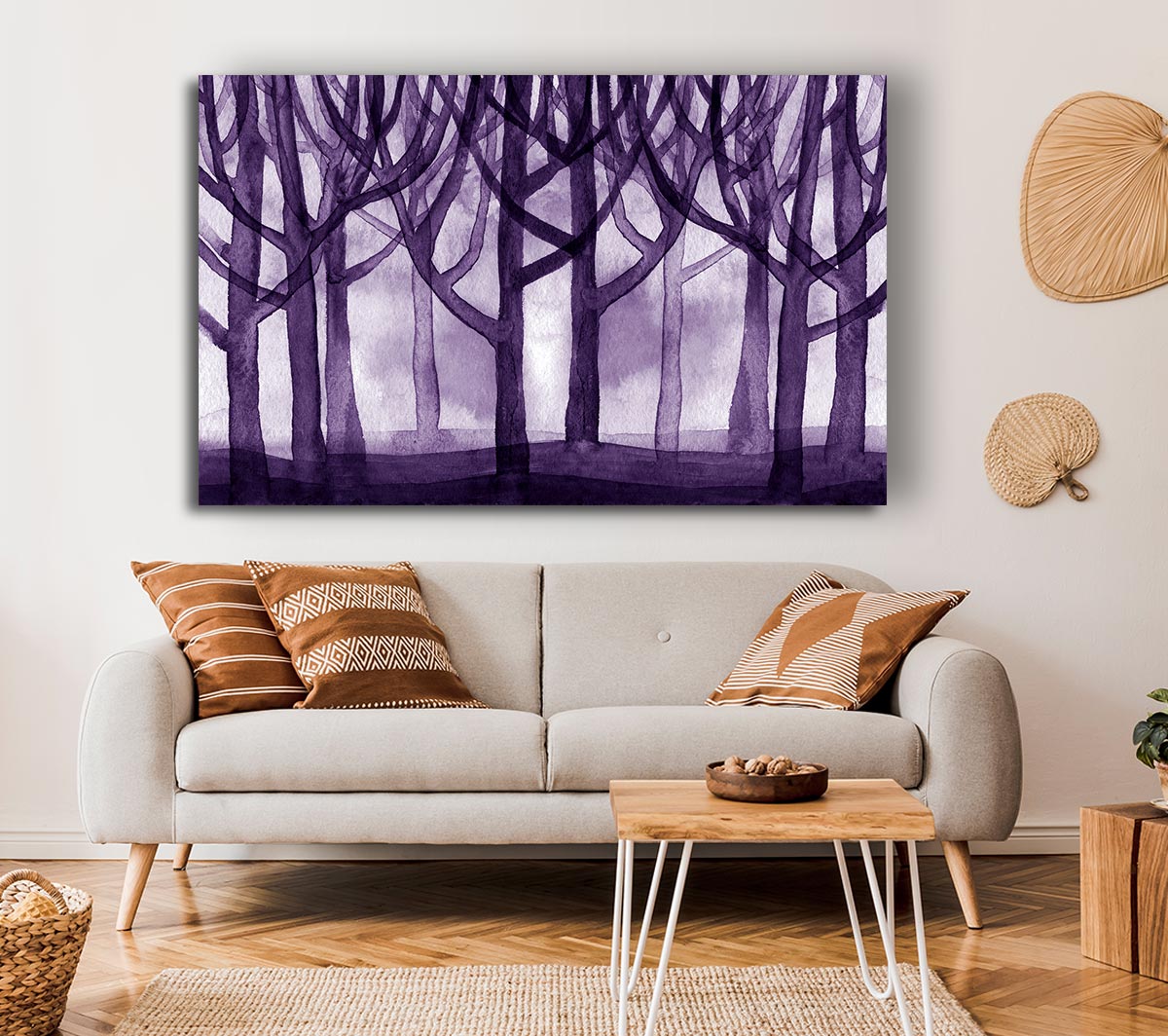 Purple Woodland Canvas Wall Art