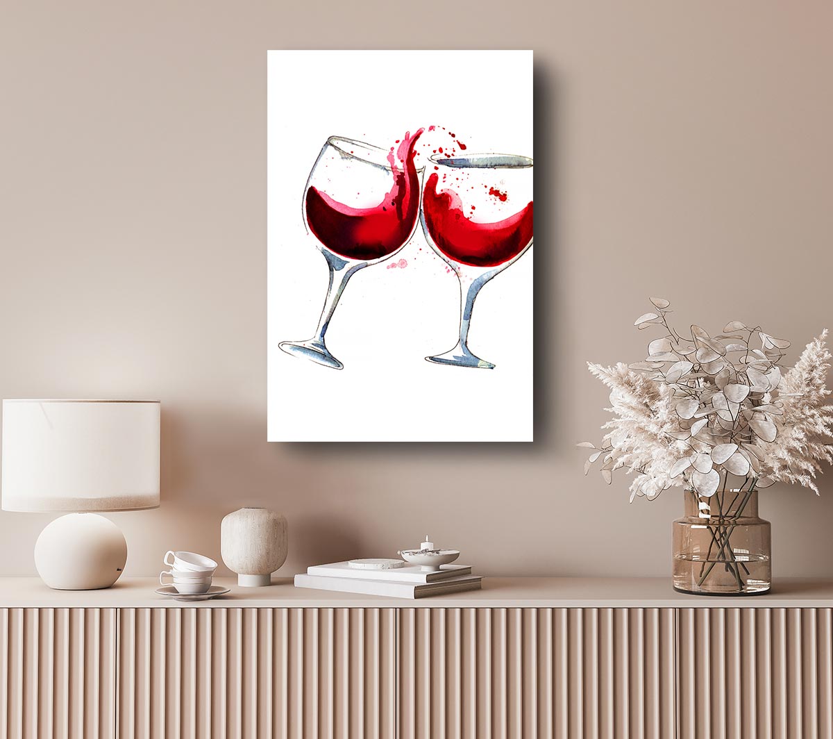 Red Wine Lovers Canvas Wall Art