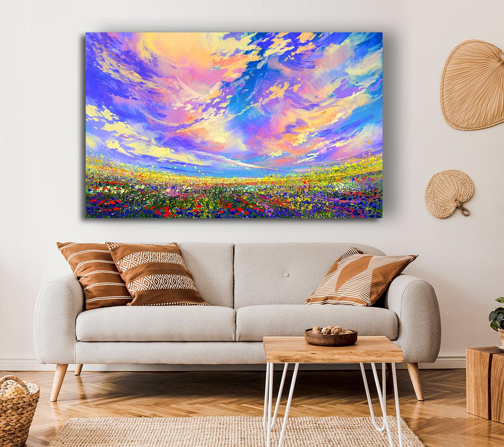 Rainbow Fields Canvas Wall Art