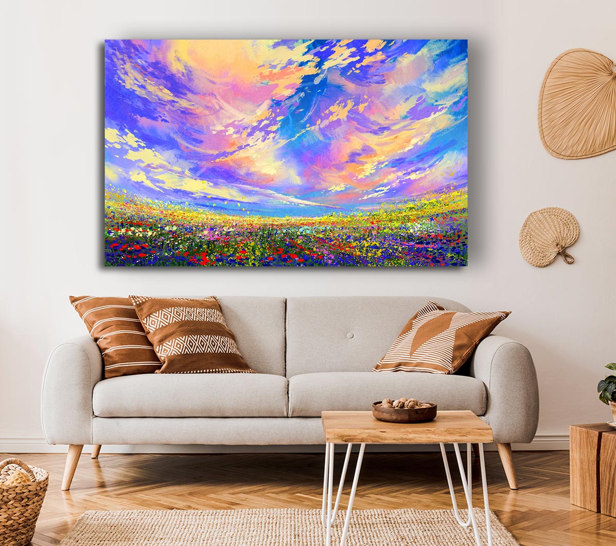 Rainbow Fields Canvas Wall Art