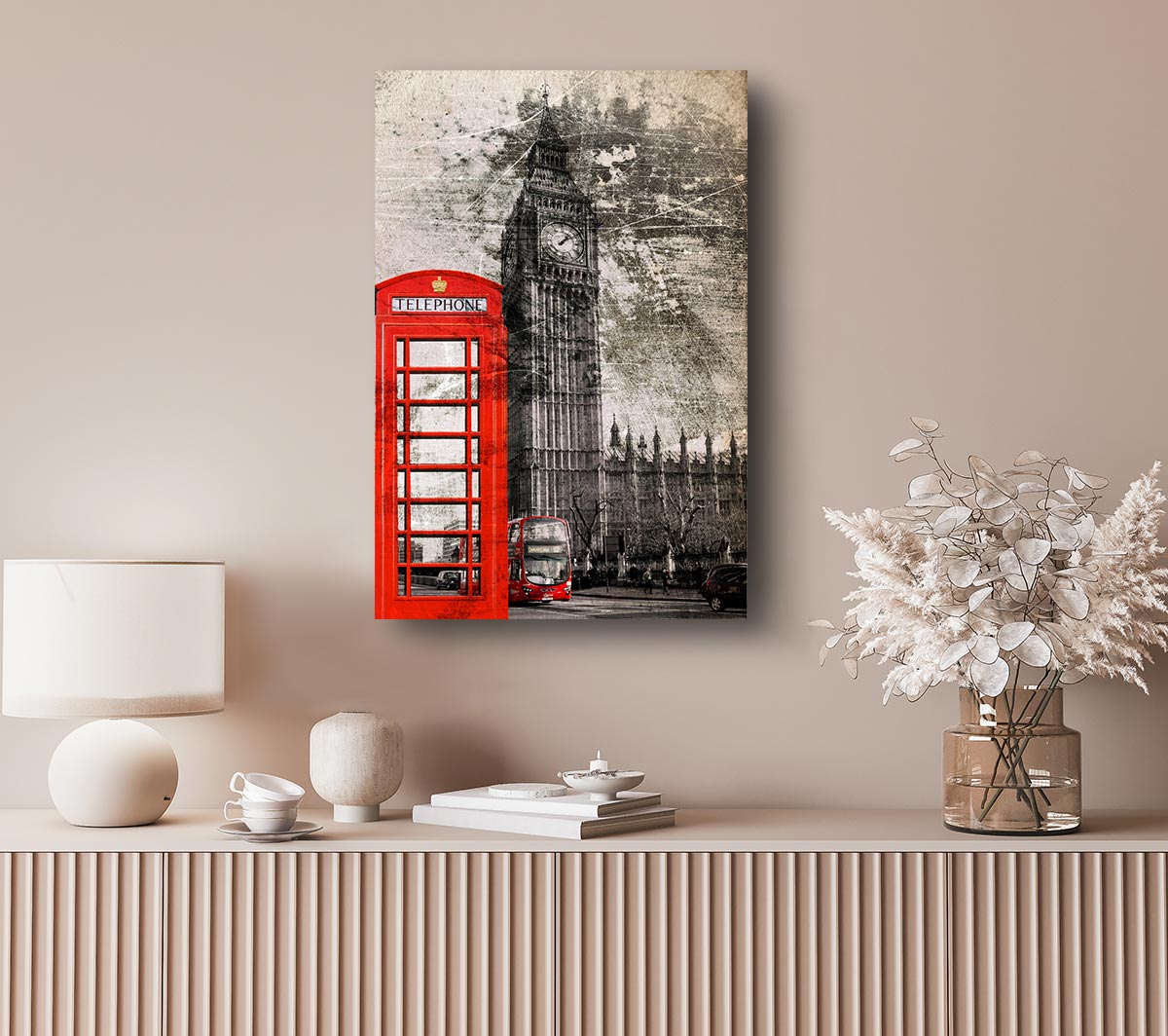 Retro Big Ben Canvas Wall Art