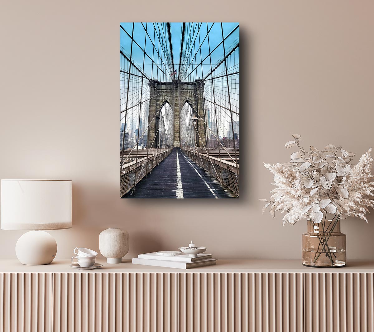 Structure Of Brooklyn Bridge 1 Canvas Wall Art