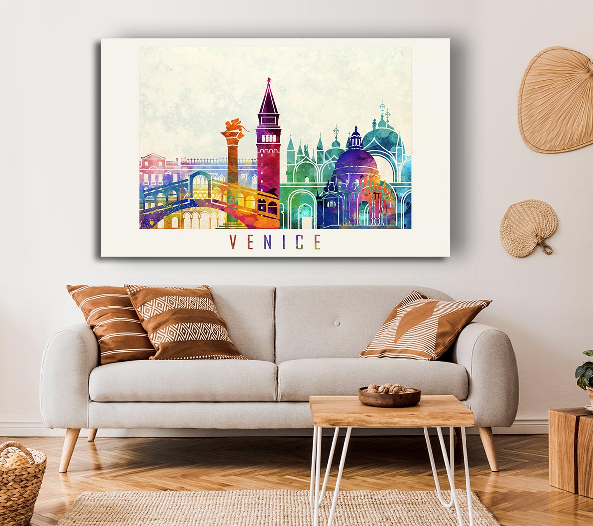 Rainbow City Canvas Wall Art