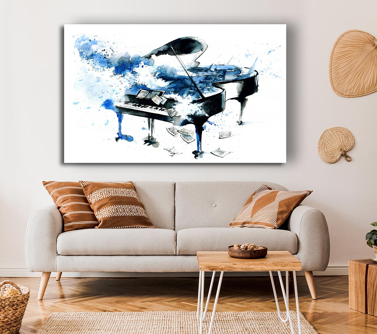 Piano Blues Canvas Wall Art