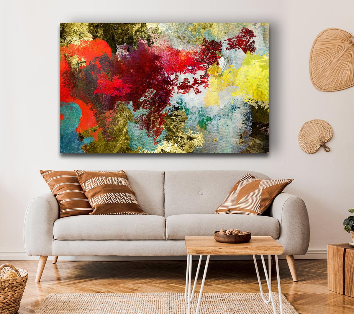 Abstract World grunge map Canvas Wall Art