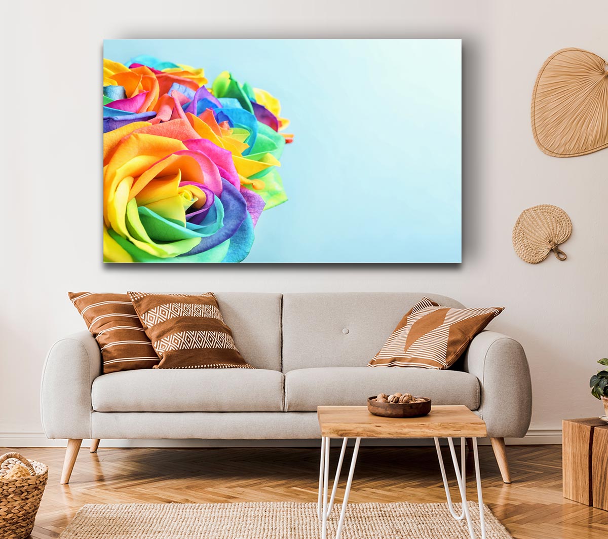 Rose colour rainbow Canvas Wall Art