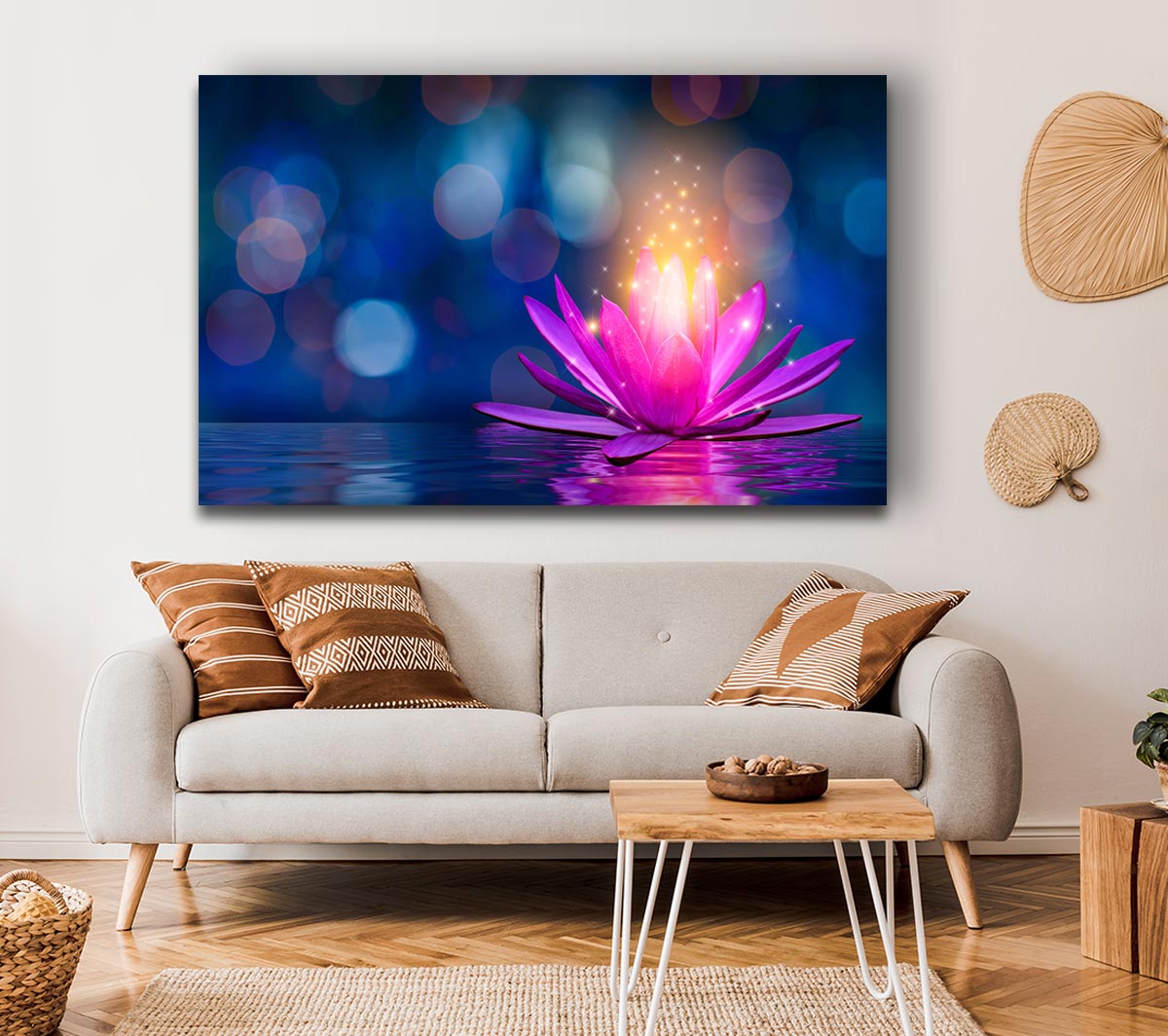 Spores of light from a lilly Canvas Wall Art