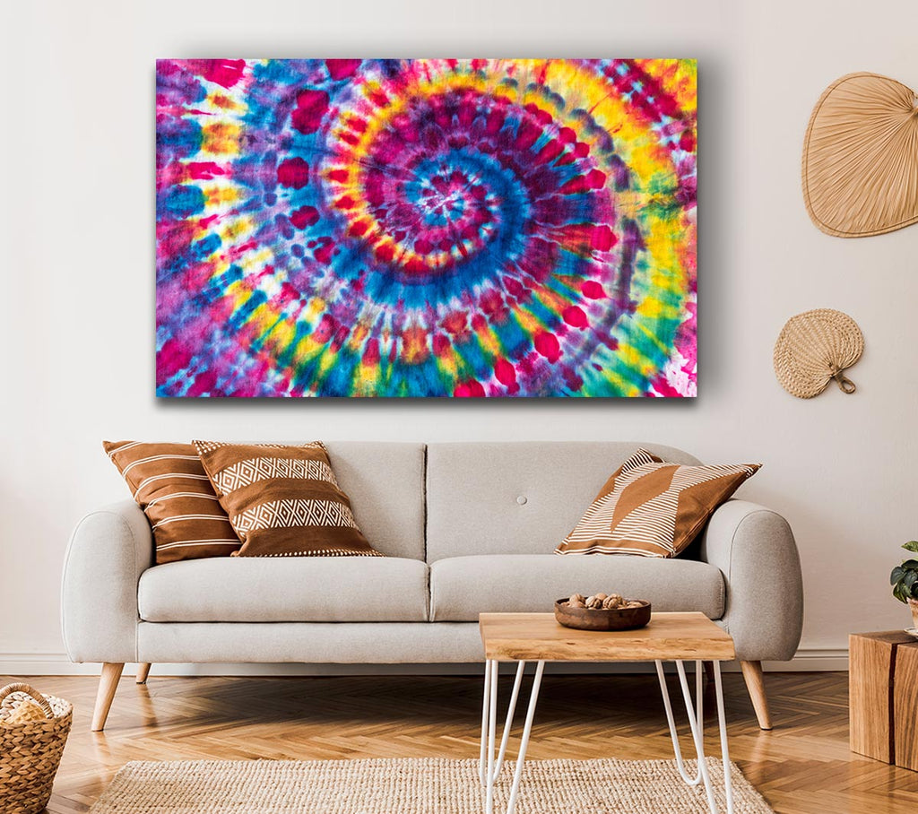 Spiral tie dye Canvas Wall Art