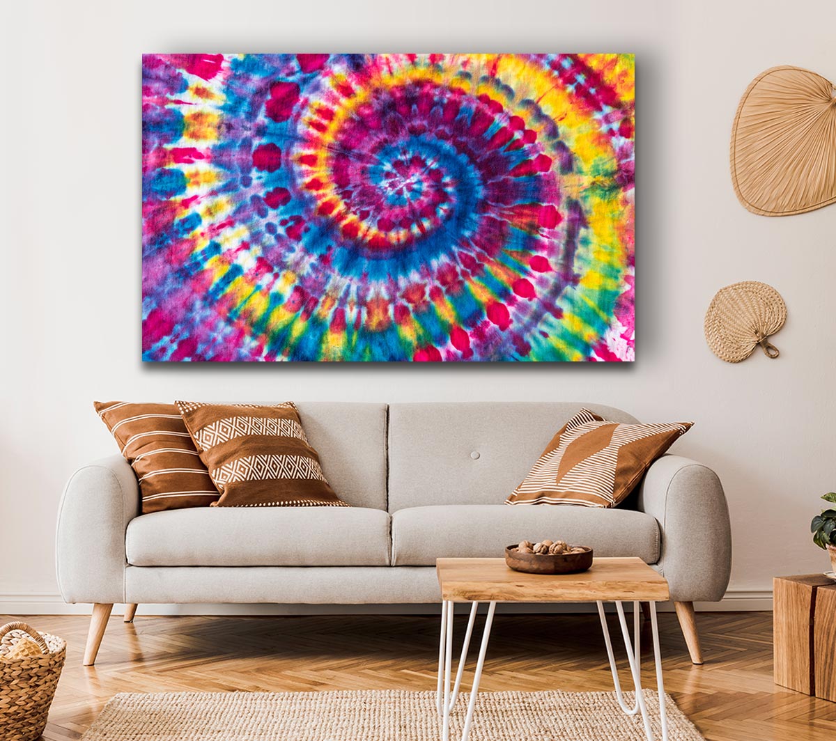 Spiral tie dye Canvas Wall Art