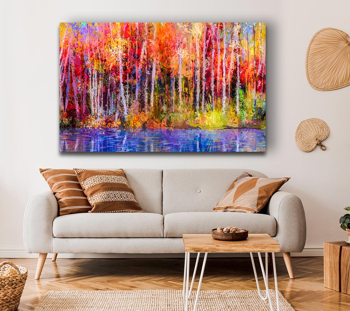 Abstract forest colour strokes Canvas Wall Art