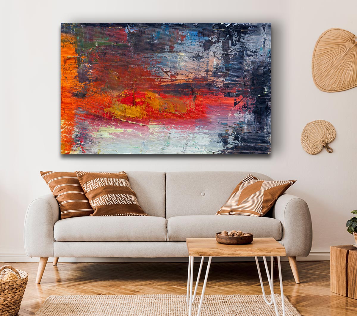 textured Paints colours and darks Canvas Wall Art