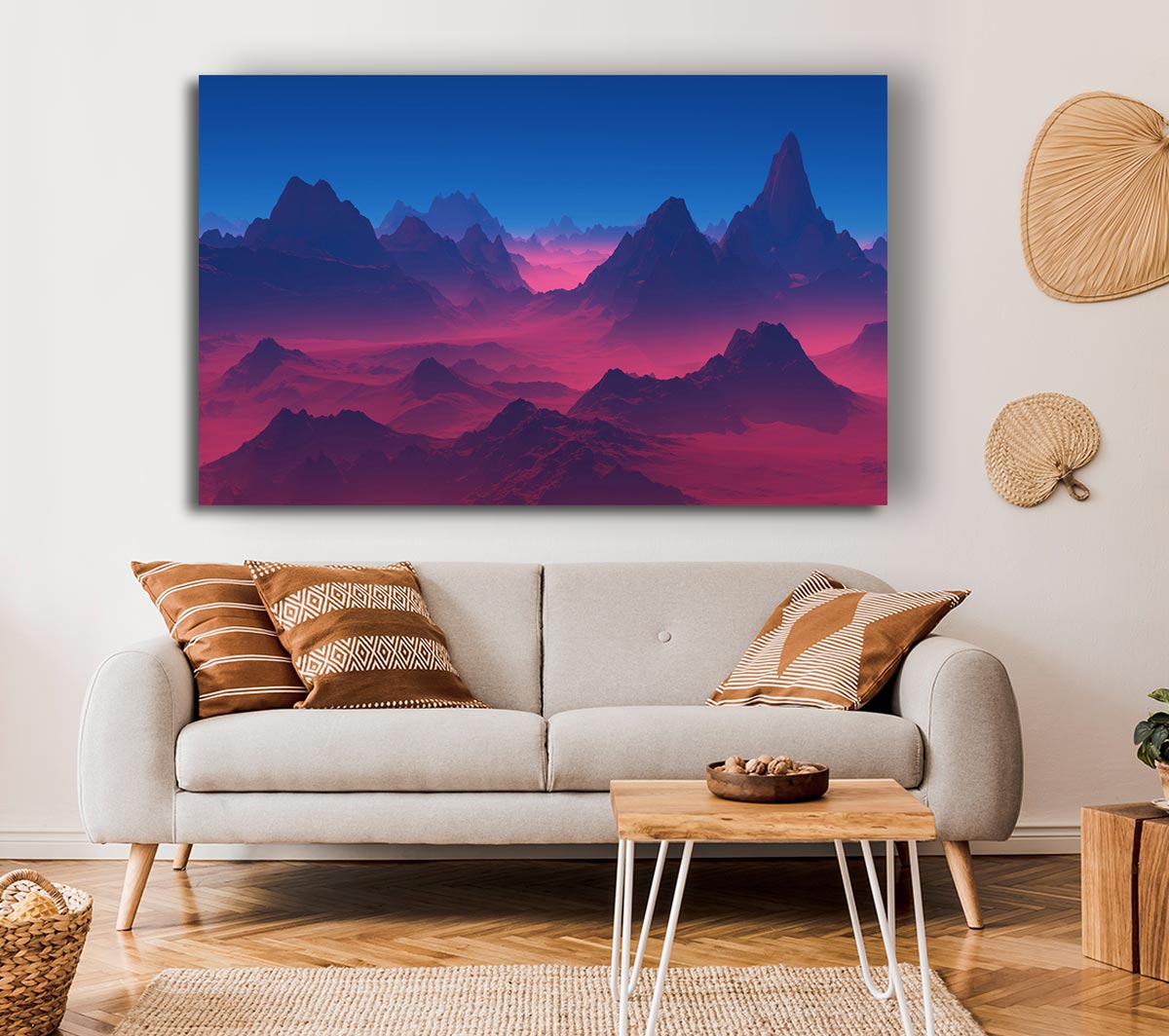 Red To Blue Horizon Canvas Wall Art