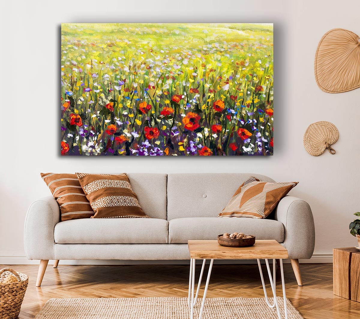 Poppy Field In The Summer Canvas Wall Art