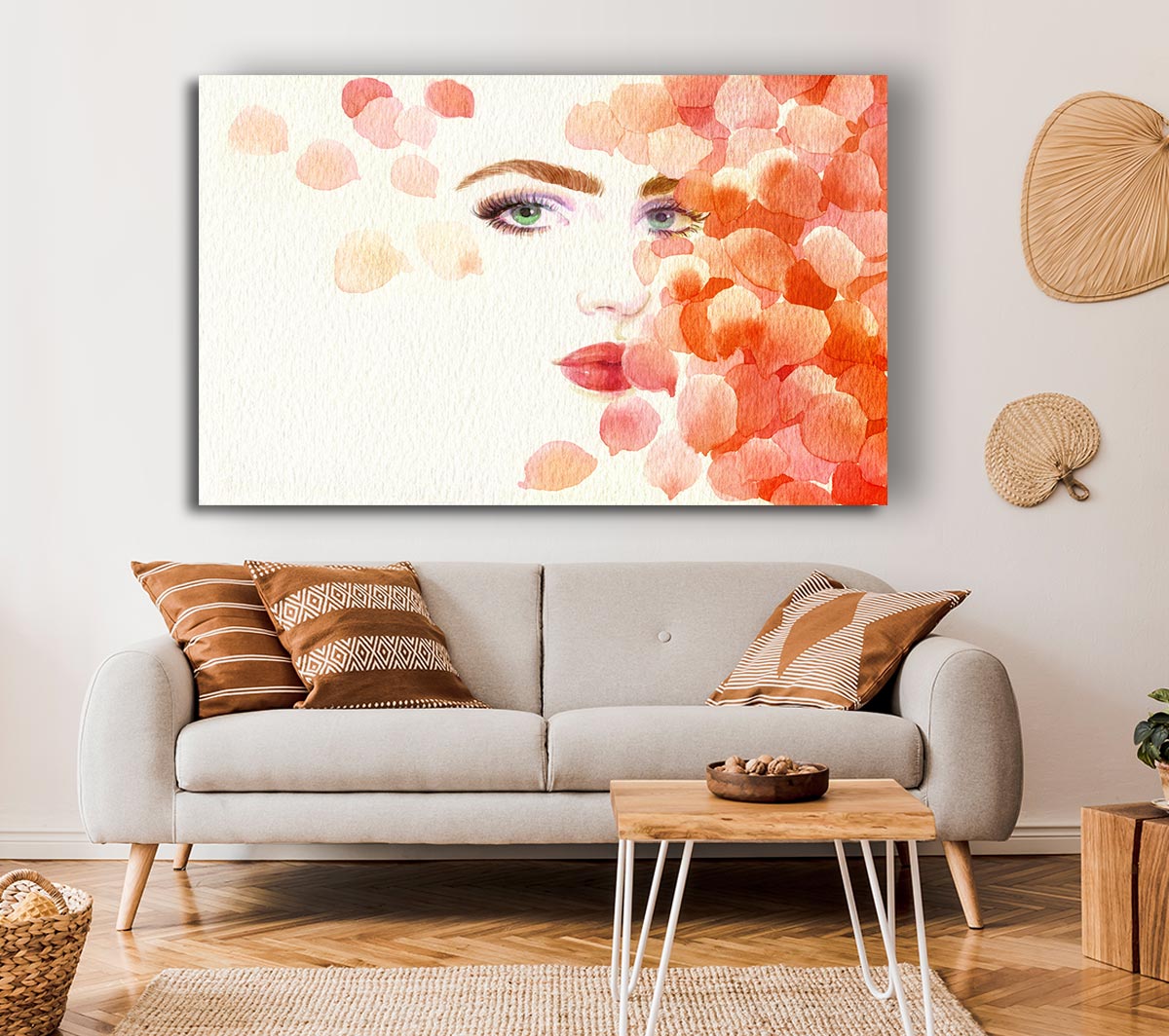 Petals On Face Canvas Wall Art