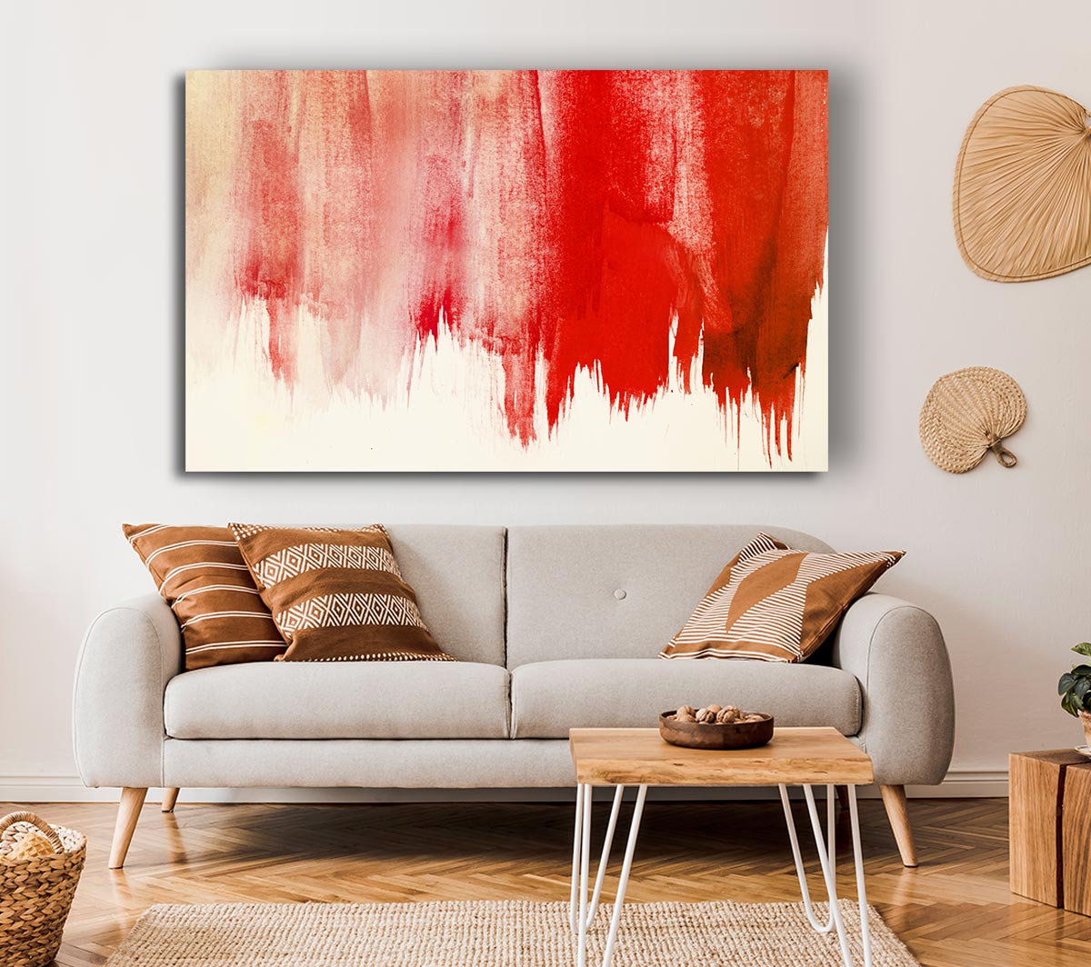 Striking Red Paint Canvas Wall Art