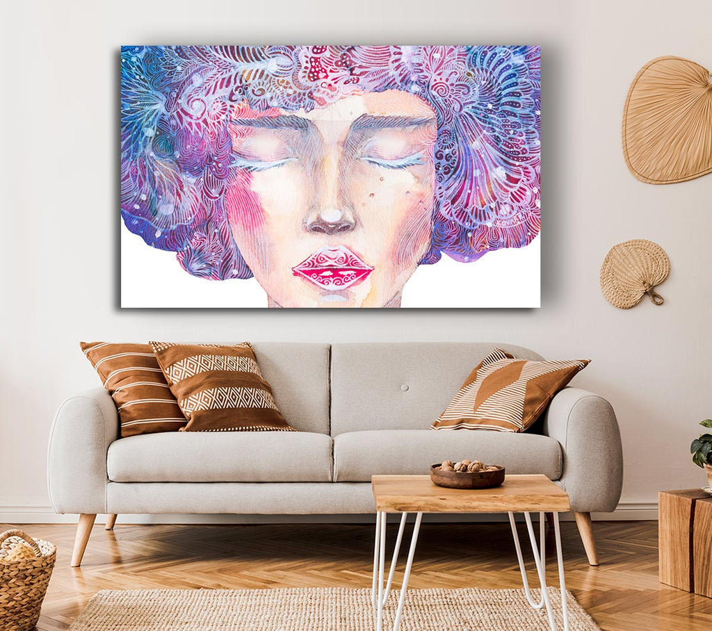 The Pretty Watercolour Face Canvas Wall Art