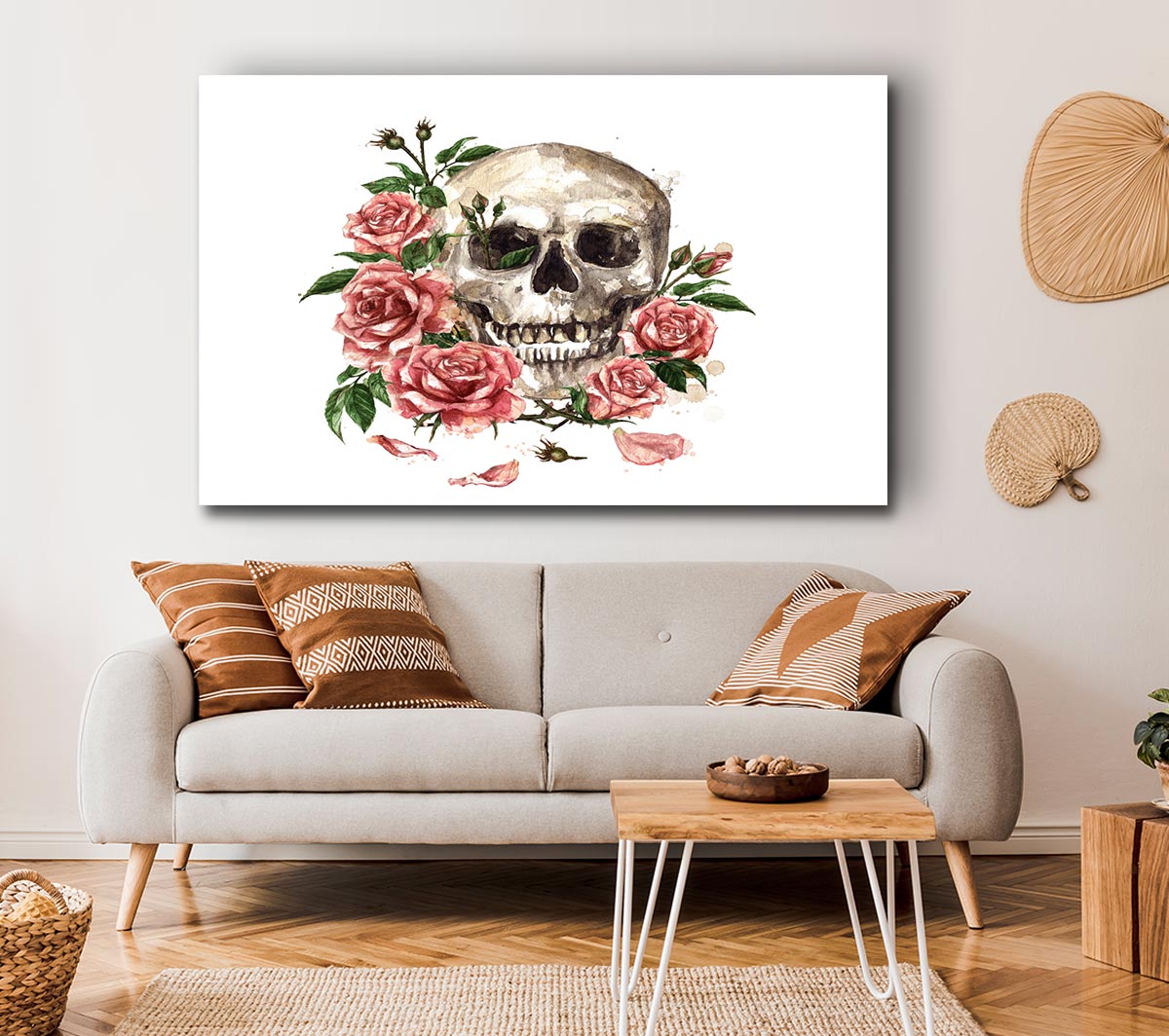 The Floral Skull Canvas Wall Art