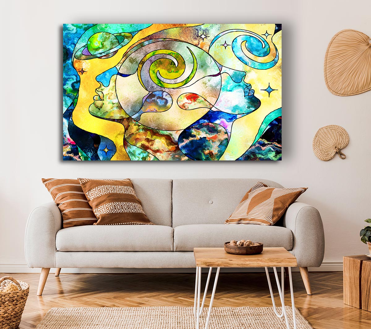 The Faces Of Time And Space Canvas Wall Art
